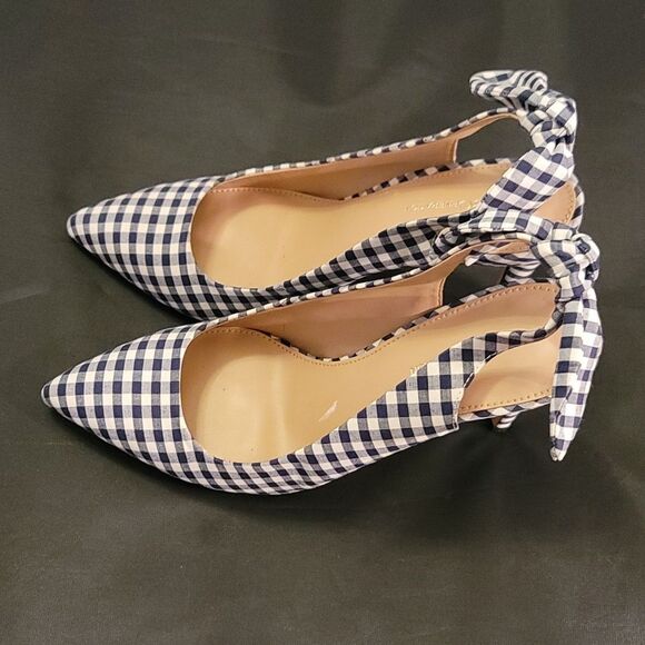 BCBGENERATION HENAYA LEATHE STYLISH CHECKER SLINGBACK HEEL - Picture 7 of 16